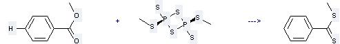 1,3,2,4-Dithiadiphosphetane,2,4-bis(methylthio)-, 2,4-disulfide is used to produce Dithiobenzoic acid methyl ester.